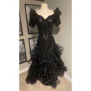 Custom made Vintage 80’s black dress